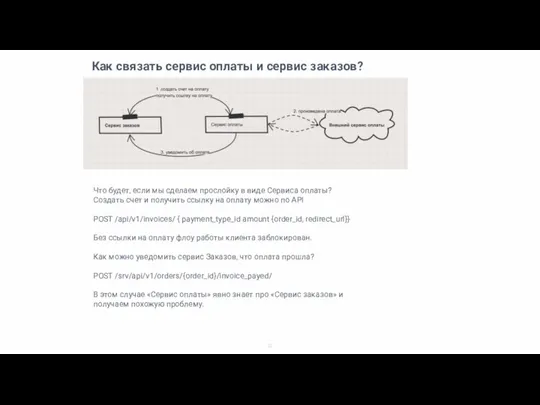 Как связать сервис оплаты и сервис заказов? Что будет, если мы