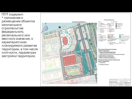 ППТ содержит: * положения о размещении объектов капитального строительства федерального, регионального