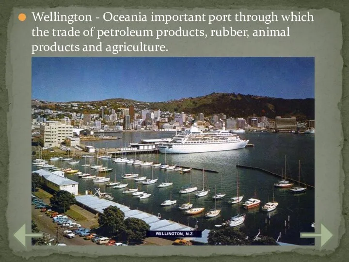 Wellington - Oceania important port through which the trade of petroleum