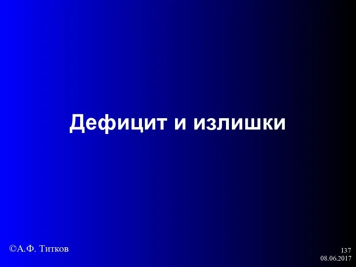 08.06.2017 Дефицит и излишки ©А.Ф. Титков
