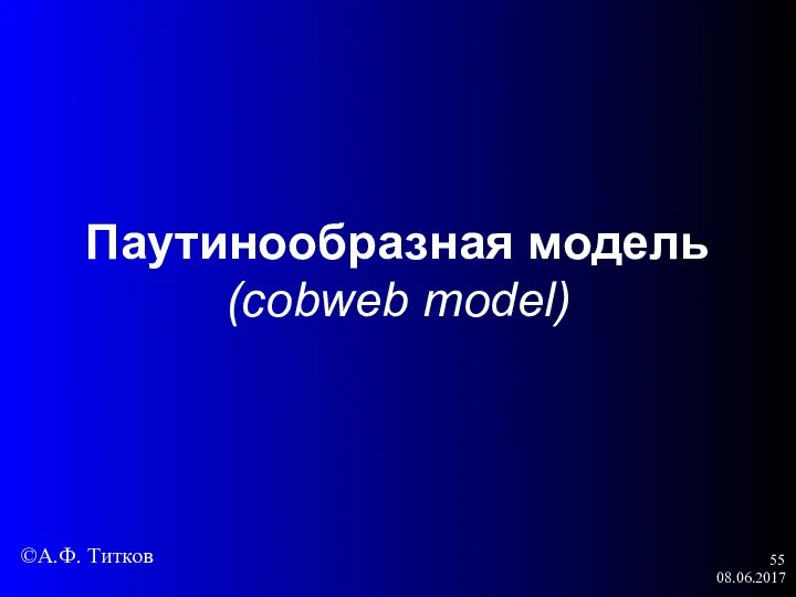 08.06.2017 Паутинообразная модель (cobweb model) ©А.Ф. Титков