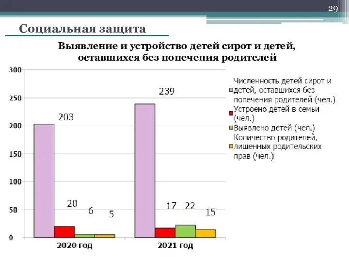 Социальная защита Выявление и устройство детей сирот и детей, оставшихся без попечения родителей