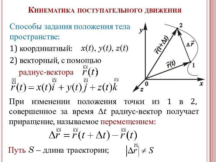 При изменении положения точки из 1 в 2, совершенное за время