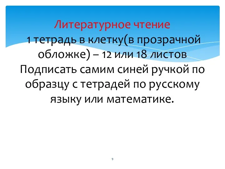 Литературное чтение 1 тетрадь в клетку(в прозрачной обложке) – 12 или