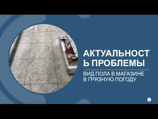 АКТУАЛЬНОСТЬ ПРОБЛЕМЫ ВИД ПОЛА В МАГАЗИНЕ В ГРЯЗНУЮ ПОГОДУ