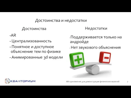 Достоинства и недостатки Достоинства АR Централизованность Понятное и доступное объяснение тем