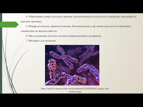 4. Образование новых аллелей и явление множественного аллелизма в генофонде популяций