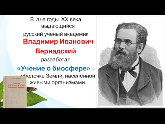 В 20-е годы ХХ века выдающийся русский ученый академик Владимир Иванович