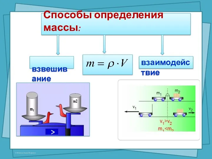 Способы определения массы: взаимодействие