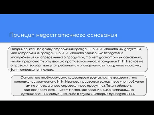 Принцип недостаточного основания Однако при необходимости существует возможность доказать, что «отравление