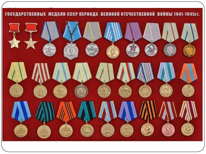 Медали Великой Отечественной Войны