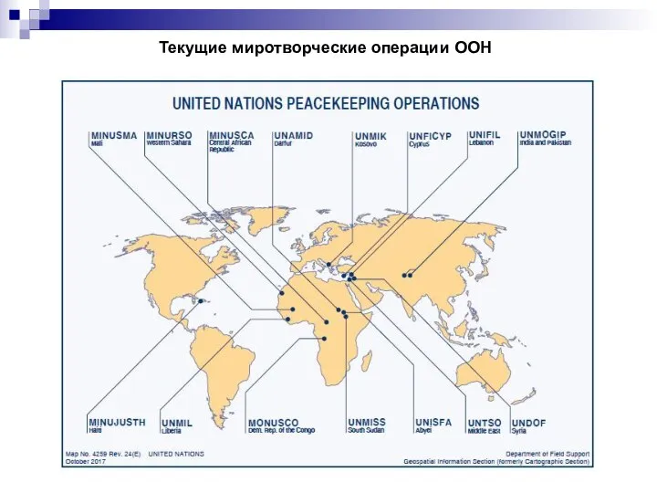 Текущие миротворческие операции ООН