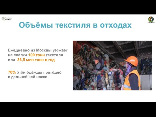 Ежедневно из Москвы уезжает на свалки 100 тонн текстиля или 36,5