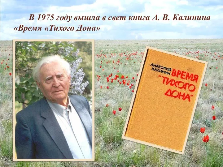 В 1975 году вышла в свет книга А. В. Калинина «Время «Тихого Дона»