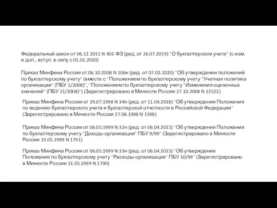 Федеральный закон от 06.12.2011 N 402-ФЗ (ред. от 26.07.2019) "О бухгалтерском