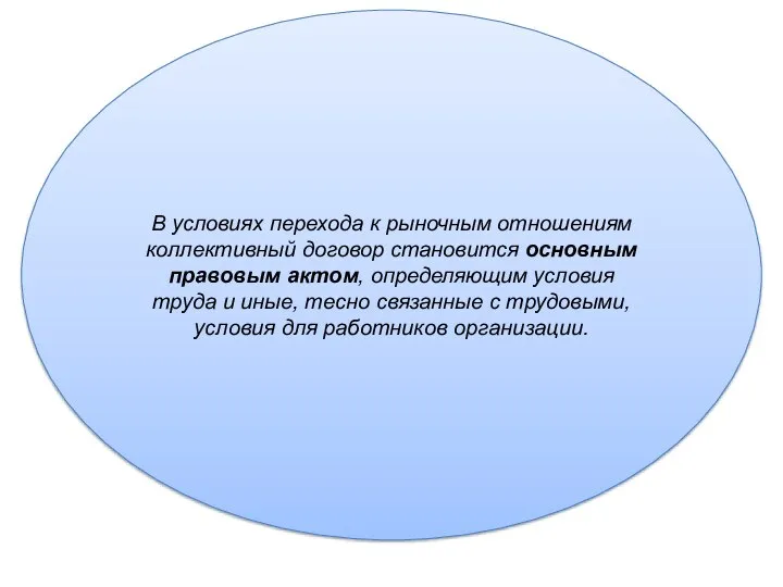 В условиях перехода к рыночным отношениям коллективный договор становится основным правовым