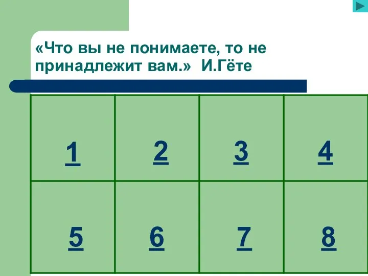 «Что вы не понимаете, то не принадлежит вам.» И.Гёте