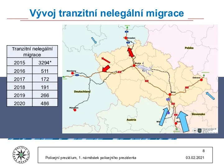 Vývoj tranzitní nelegální migrace 03.02.2021 Policejní prezidium, 1. náměstek policejního prezidenta