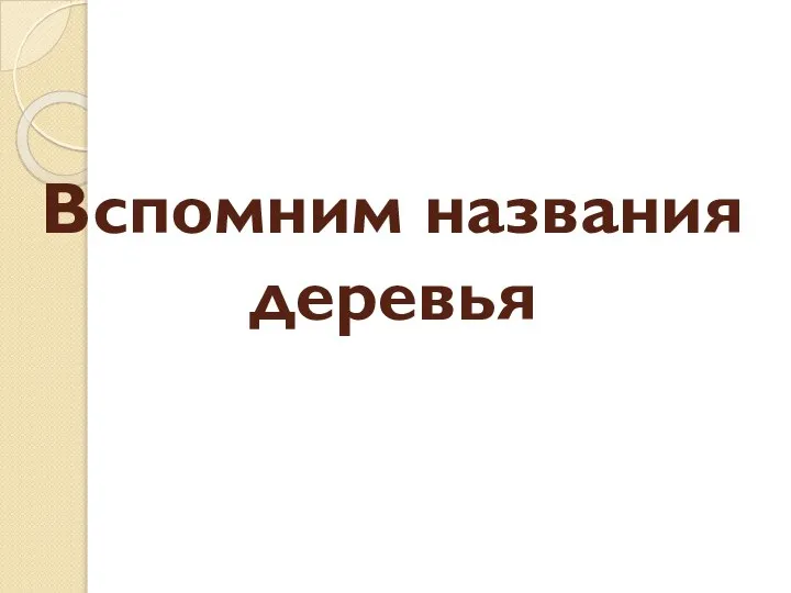 Вспомним названия деревья