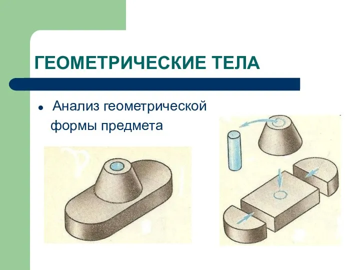 ГЕОМЕТРИЧЕСКИЕ ТЕЛА Анализ геометрической формы предмета