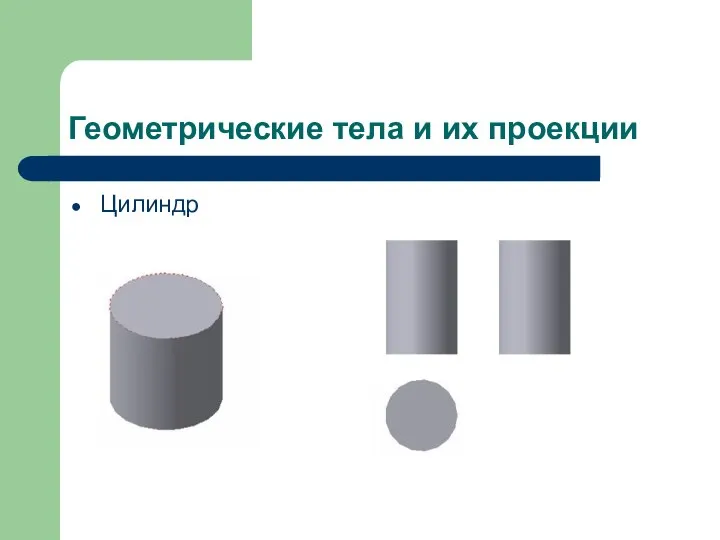 Геометрические тела и их проекции Цилиндр