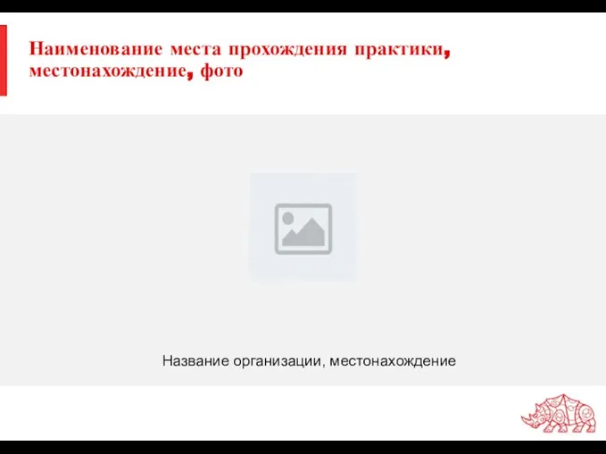 Наименование места прохождения практики, местонахождение, фото Название организации, местонахождение
