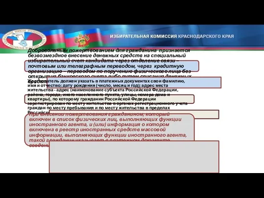 Добровольным пожертвованием для гражданина признается безвозмездное внесение денежных средств на специальный