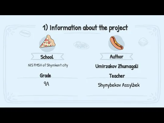 1) Information about the project NIS FMSH of Shymkent city Author