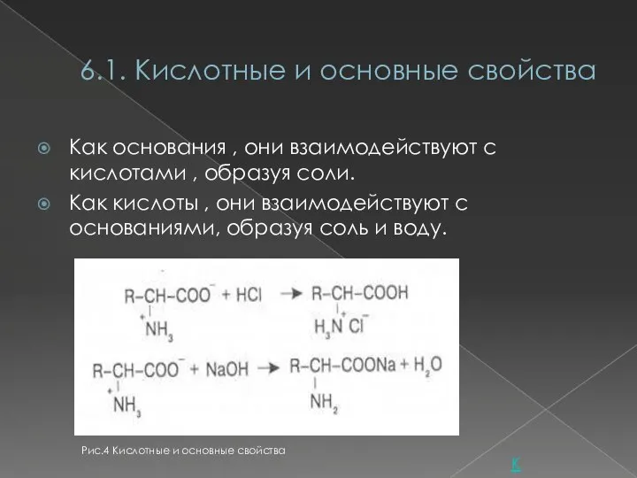 6.1. Кислотные и основные свойства Как основания , они взаимодействуют с