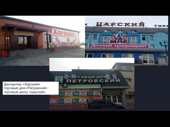 Дискаунтер «Хороший» торговый дом «Петровский» торговый центр «Царский»