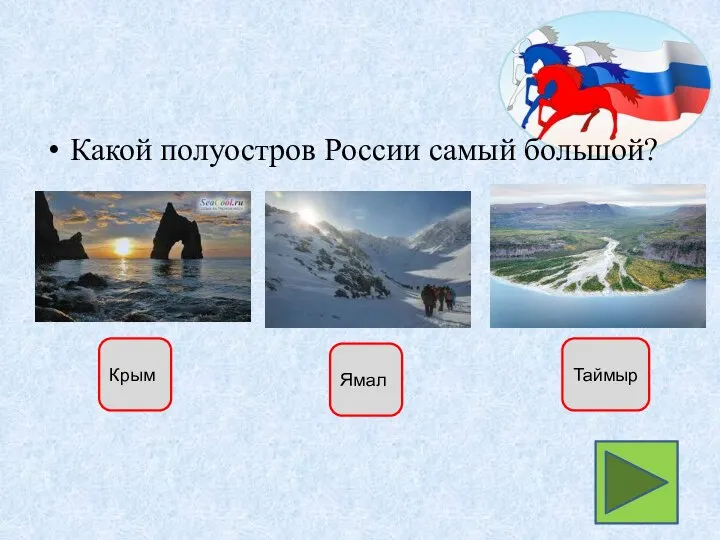 Какой полуостров России самый большой? Крым Ямал Таймыр