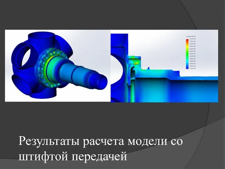 Результаты расчета модели со штифтой передачей