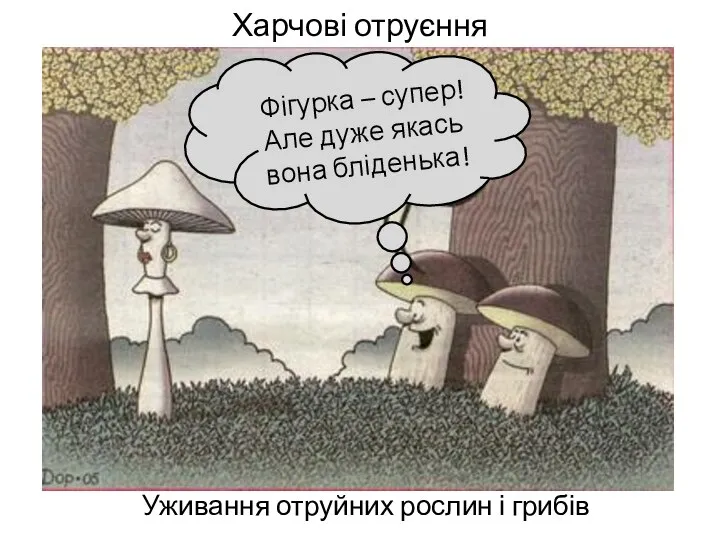 Харчові отруєння Уживання отруйних рослин і грибів Фігурка – супер! Але дуже якась вона бліденька!