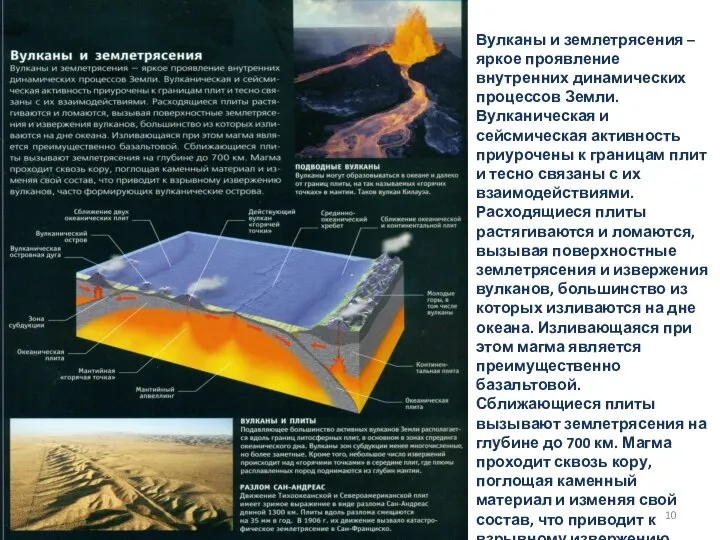 Вулканы и землетрясения – яркое проявление внутренних динамических процессов Земли. Вулканическая