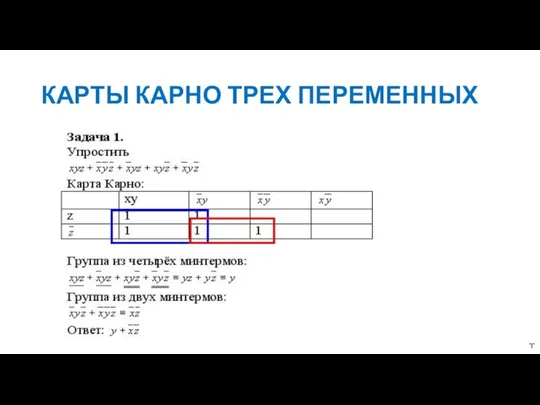 КАРТЫ КАРНО ТРЕХ ПЕРЕМЕННЫХ