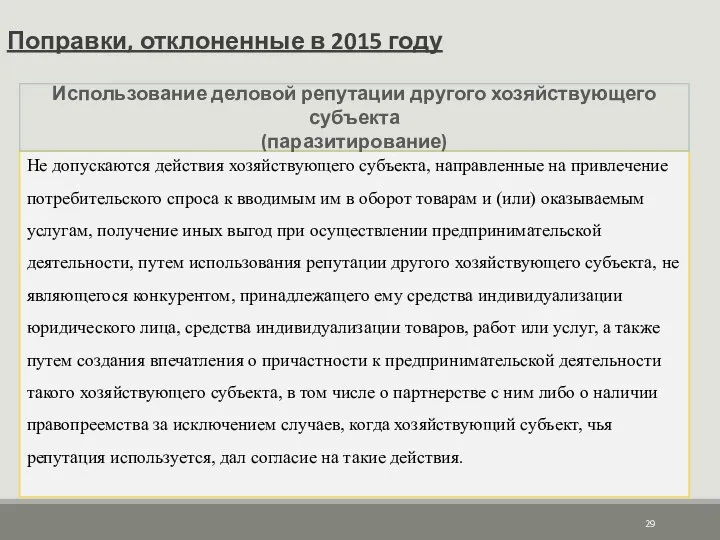 Не допускаются действия хозяйствующего субъекта, направленные на привлечение потребительского спроса к