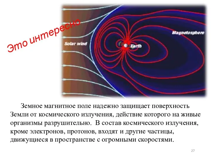 Земное магнитное поле надежно защищает поверхность Земли от космического излучения, действие