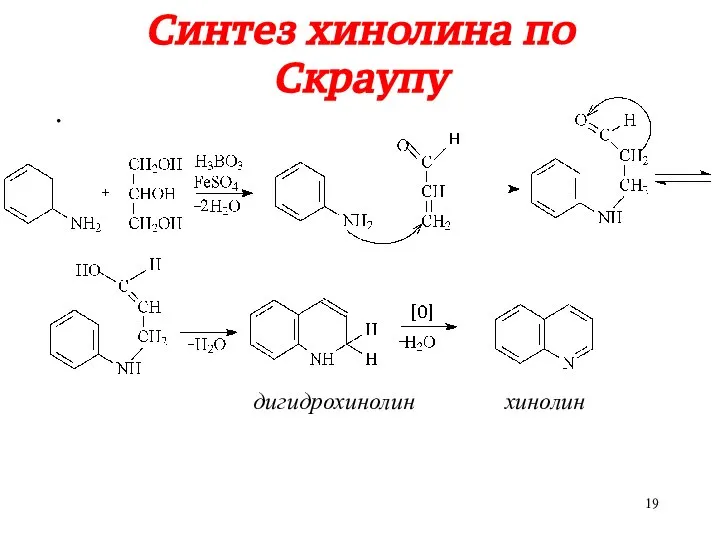 Синтез хинолина по Скраупу дигидрохинолин хинолин .