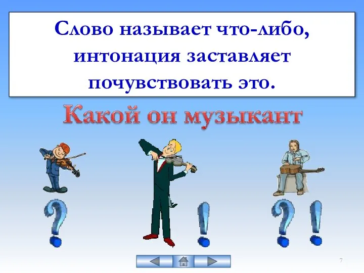 Слово называет что-либо, интонация заставляет почувствовать это.