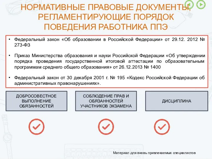 Федеральный закон «Об образовании в Российской Федерации» от 29.12. 2012 №