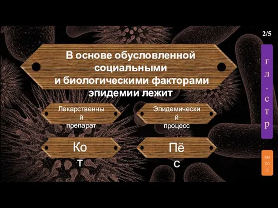 2/5 выход гл.стр В основе обусловленной социальными и биологическими факторами эпидемии