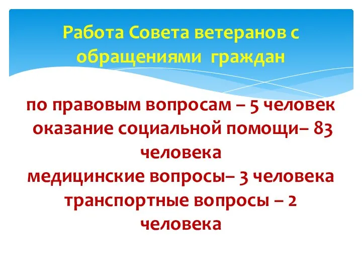 Работа Совета ветеранов с обращениями граждан по правовым вопросам – 5