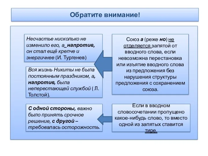 Обратите внимание! Несчастье нисколько не изменило его, а_напротив,он стал ещё крепче