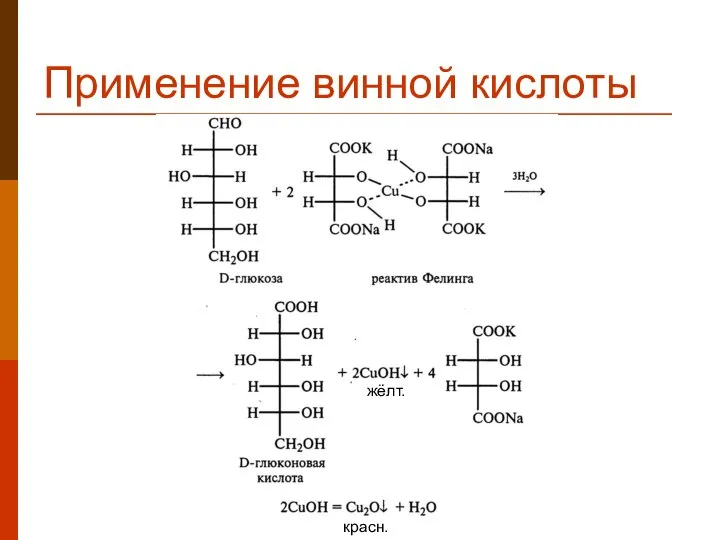 Применение винной кислоты жёлт. красн.