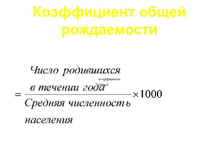 Коэффициент общей рождаемости