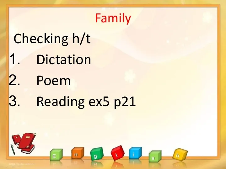 Family Checking h/t Dictation Poem Reading ex5 p21