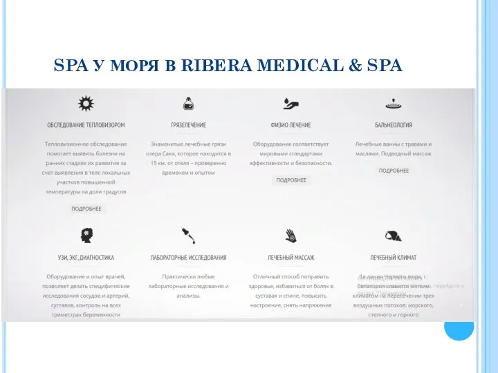 SPA У МОРЯ В RIBERA MEDICAL & SPA