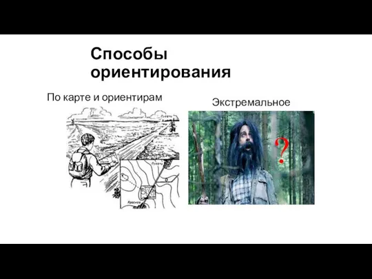 Способы ориентирования По карте и ориентирам Экстремальное ?