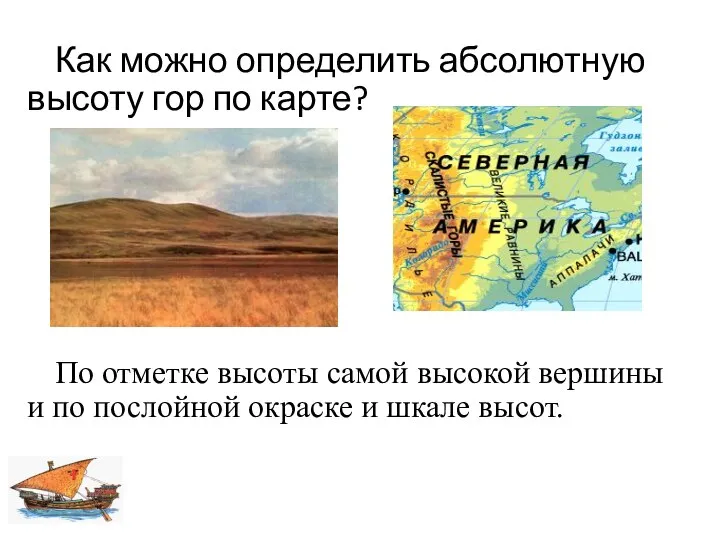 Как можно определить абсолютную высоту гор по карте? По отметке высоты