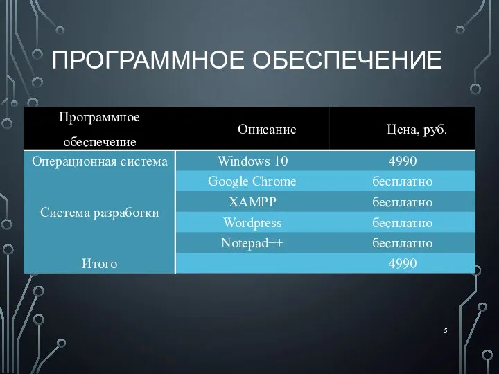 ПРОГРАММНОЕ ОБЕСПЕЧЕНИЕ